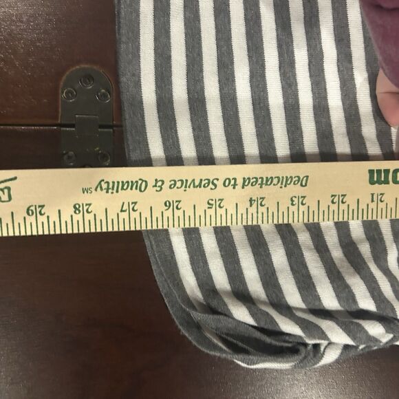 Love Always Women’s Striped Size Medium Sweater Ruched Sides Zipper Shoulder - Picture 7 of 10